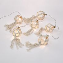 LED-Lichterkette Makrameekugeln, 6er