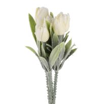 Deko-Stecker Tulpen, weiß, 18 cm