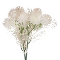 Strauß Minipompoms, creme, 24 cm