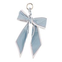 Taschen-Anhänger Schleife, Punkte/hellblau, 24 cm