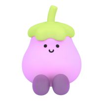 LED-Deko mit Gesicht, Aubergine, 11 cm