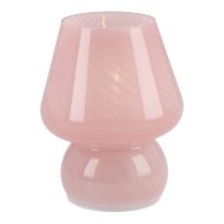 Glas-Leuchte, rosa, 11 x 13 cm