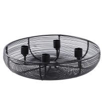 Kerzenhalter Korb, rund/schwarz-matt, 28 cm