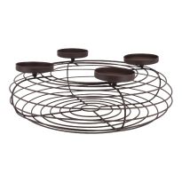 Adventskranz Rustik, Blockkerzen/braun matt, 36 cm