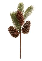 Zweig Tanne, Schnee/Zapfen, 26 cm