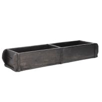 Holzschale Rustik, Doppel, schwarz, 57 cm