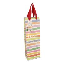 Flaschentüte Geburtstag, Streifen, 12 x 36 cm