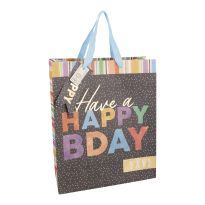 Geschenktüte Geburtstag, schwarz, 26 x 32 cm