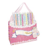 Geschenktüte Torte, Geburtstag/pink, 29 x 31.5 cm