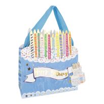 Geschenktüte Torte, Geburtstag/blau, 29 x 31.5 cm