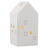 LED-Haus mit goldenen Fensterrahmen, 13.5 cm