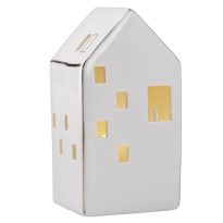 LED-Haus mit goldener Hauskante, 13.5 cm