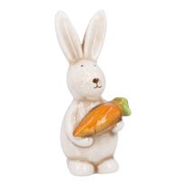 Hase mit Möhre, stehend, 12 cm