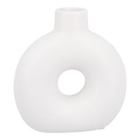 Vase Loch, weiß-matt, 10.5 cm