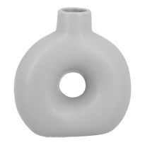 Vase Loch, grau-matt, 10.5 cm