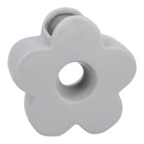Vase Blume, grau-matt, 11 cm