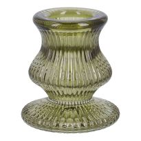 Kerzenständer Rille, grün, 5.5 x 6.1 cm