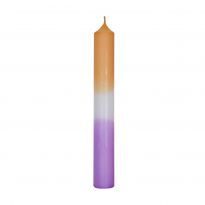 Stabkerze Dip-Dye, mandarin/lavendel, 18 cm
