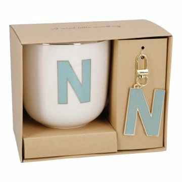 Becher Buchstabe mit Schlüsselanhänger, N/grün, 450 ml