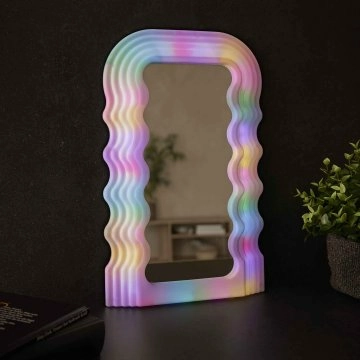 LED-Spiegel Welle, bunt, 40 cm