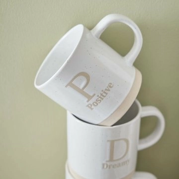 Becher Buchstabe/Feeling, Positive, 380 ml
