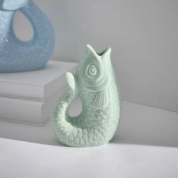 Vase Fisch, mint, 14.5 cm