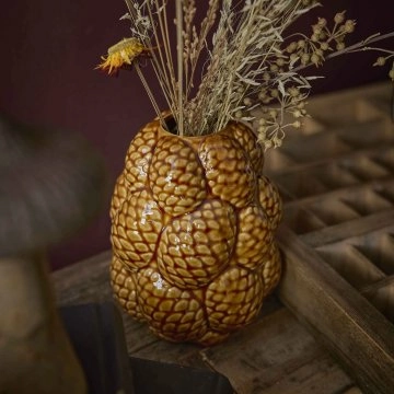 Vase Zapfen, braun, 13 cm