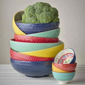 Schale China, Blume Nr. 1, Relief, 24 cm
