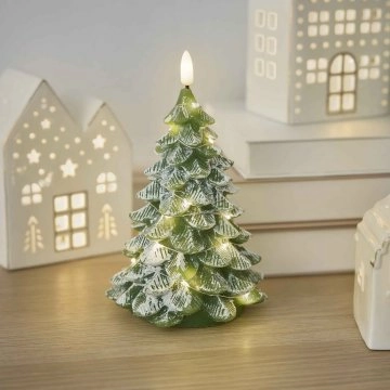 LED-Kerze Tanne, grün, 18 cm