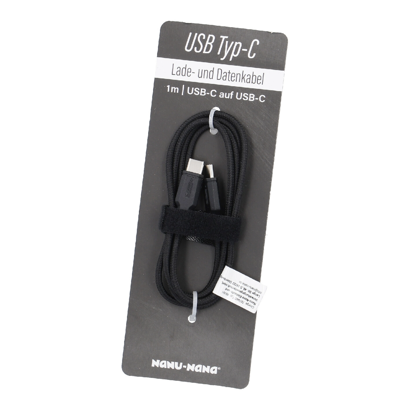 USB-Ladekabel, C auf C/schwarz, 100 cm