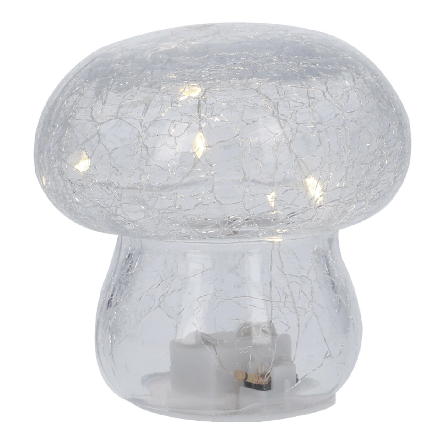 LED-Pilz Craquele, klar, 8 cm