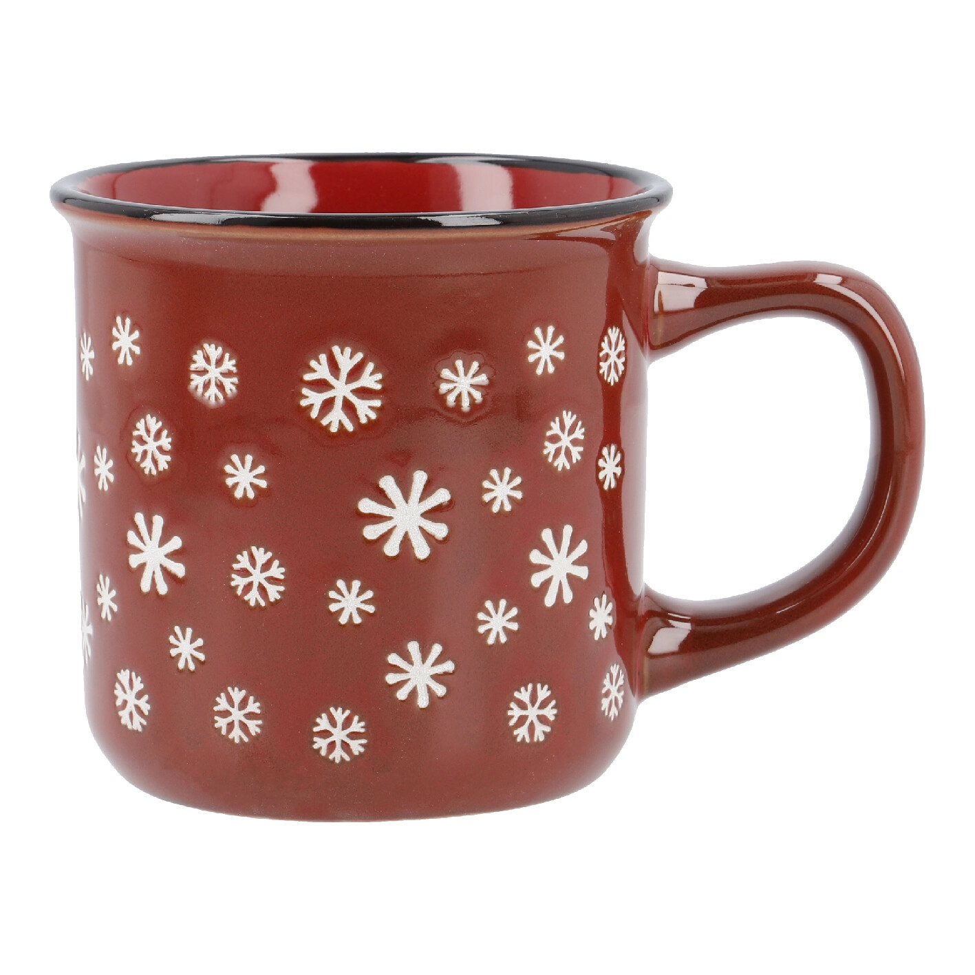 Becher Schneeflocken, dunkelrot, 280 ml