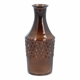 Flaschenvase Rauten-Relief, dunkelbraun, 6.3 x 14.4 cm