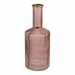 Flaschenvase Goldrand, altrosa, 21 cm