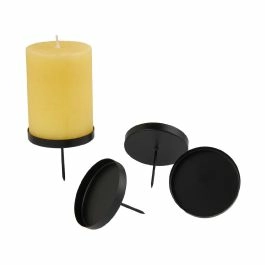 4er Set Kranzkerzenhalter, schwarz-matt, 8 cm