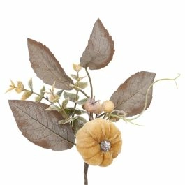 Deko-Stecker Samt-Kürbis, dunkelorange, 24 cm