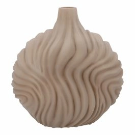 Vase Design, Rippel/taupe, 21.5 x 22 cm