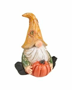 Wichtel Herbst, K&uuml;rbis/sitzend, ocker, 12.5 cm