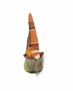 Wichtel Karo/Blatt, orange, 21 cm