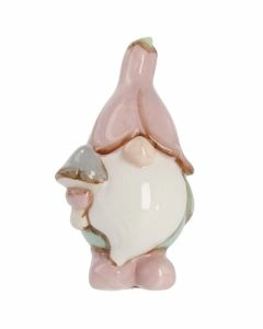 Wichtel mit Bl&uuml;tenm&uuml;tze, rosa, 14 cm