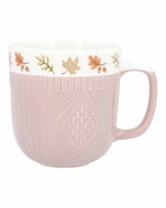 Becher Strick/Herbst, altrosa, 350 ml