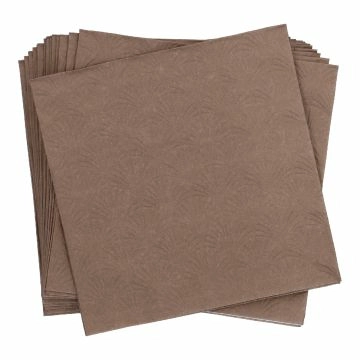 Serviette Artdeco, Prägung, schokobraun, 16 Stück