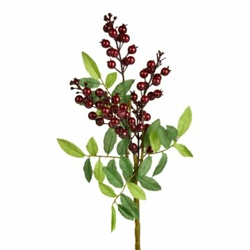 Laubzweig mit Beeren, rot, 43 cm