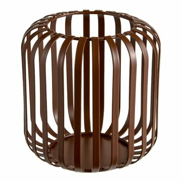 Metall-Laterne, Zylinder/braun, 14 x 14.5 cm