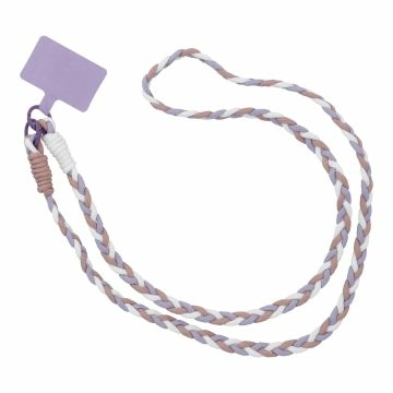 Handykette Flecht mit Patch, lila