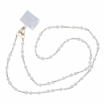Handykette Perlen mit Patch, gold