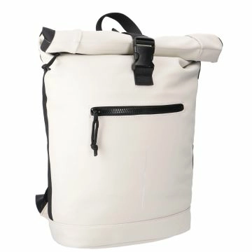 Rucksack Rolltop mit Reflektor, beige, 16 Liter