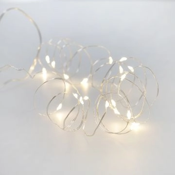 LED-Lichterkette, silber, 20er