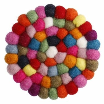 Untersetzer Filzkugeln, bunt, 10 cm