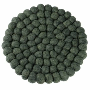 Untersetzer Filzkugeln, dunkelgrün , 20 cm